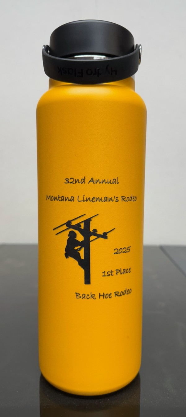 Laser engraved stainless water bottle