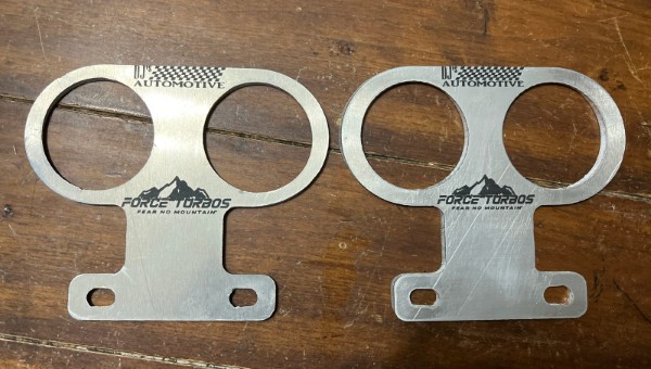 Laser engraved aluminum gauge bracket