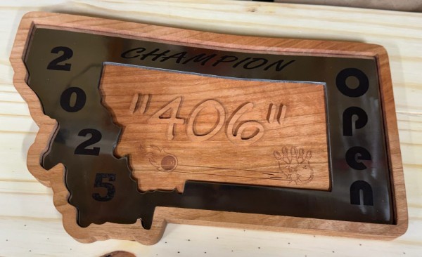 Mixed media plasma and routerig and engraving plaque